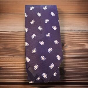 BROOKS BROTHERS MEN'S TIE NAVY BLUE/PAISLEY  Width: 4" Length:‎ 58"